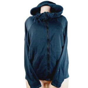 Nike Tech Women's Black Long Sleeve Thumb Hole Fleece Full-Zip Hoodie Size L
